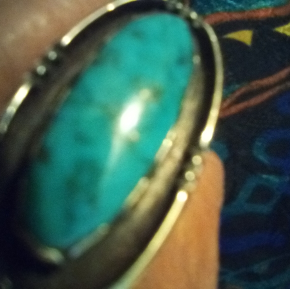 Silver and turquoise ring - Picture 1 of 5